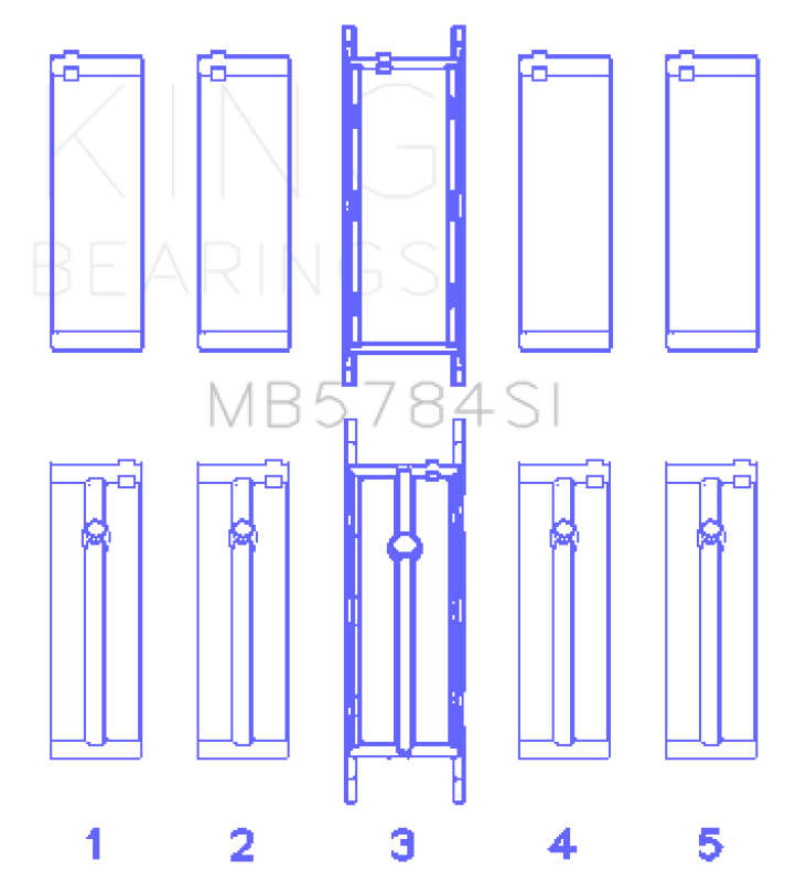 King Engine Bearings King BMW N20B20 (Size +0.50mm) Main Bearing Set MB5784SI0.5 MB5784SI0.5 Photo - Primary