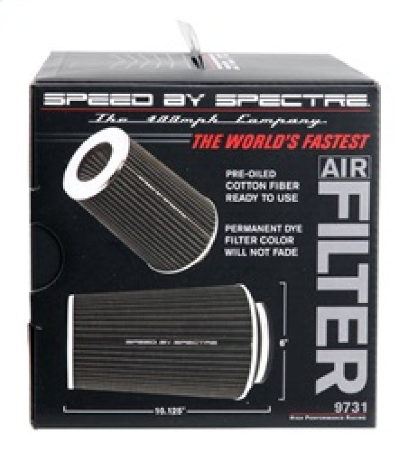 Spectre Adjustable Conical Air Filter 9-1/2in. Tall (Fits 3in. / 3-1/2in. / 4in. Tubes) - Black 9731 9731 Photo - in package