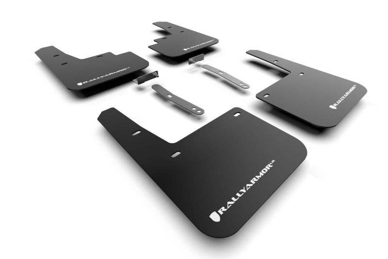 Rally Armor 2022 Hyundai Kona N Line Black UR Mud Flap w/ White Logo MF93-UR-BLK-WH MF93-UR-BLK-WH Photo - Primary