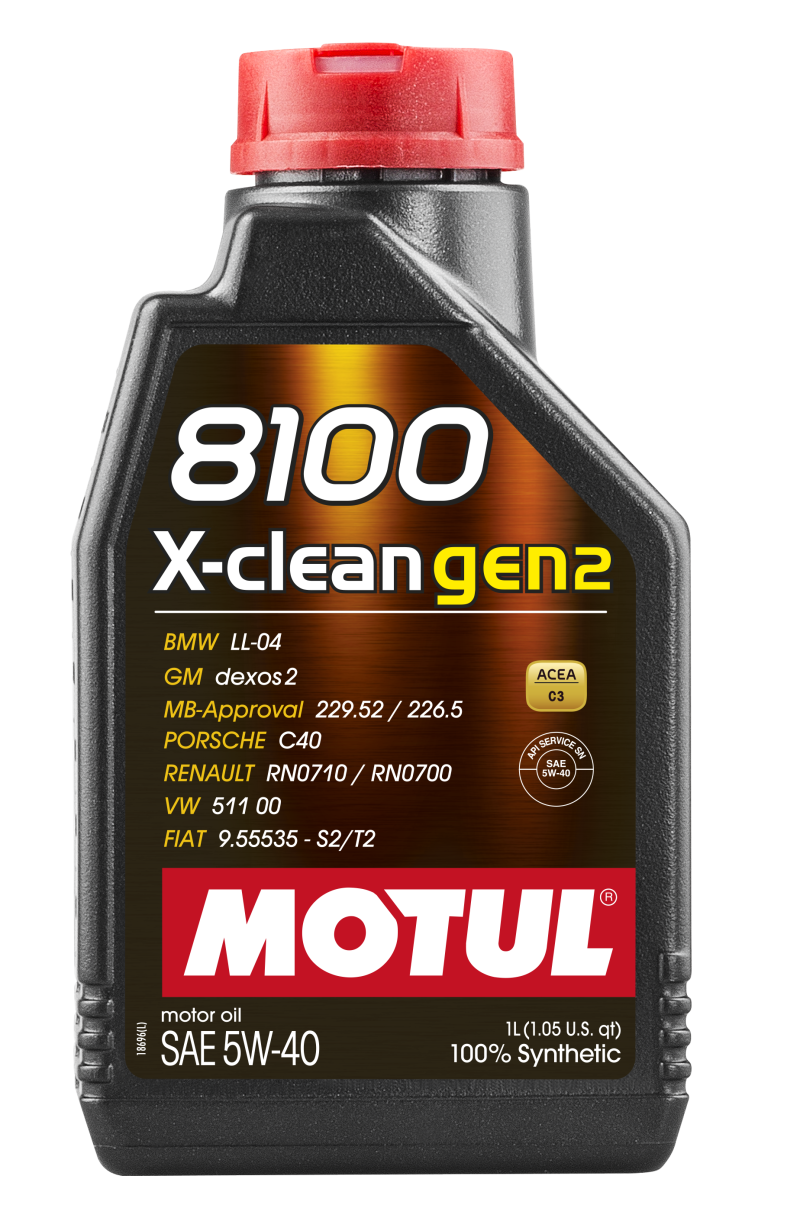Motul 1L Synthetic Engine Oil 8100 X-CLEAN Gen 2 5W40 109761 109761 Photo - Primary
