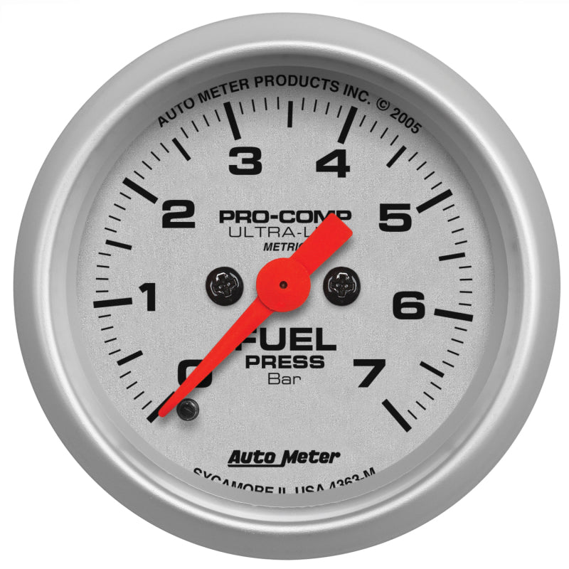 AutoMeter Gauge Fuel Pressure 2-1/16in. 7 Bar Electric Ultra-Lite 4363-M 4363-M Photo - Primary