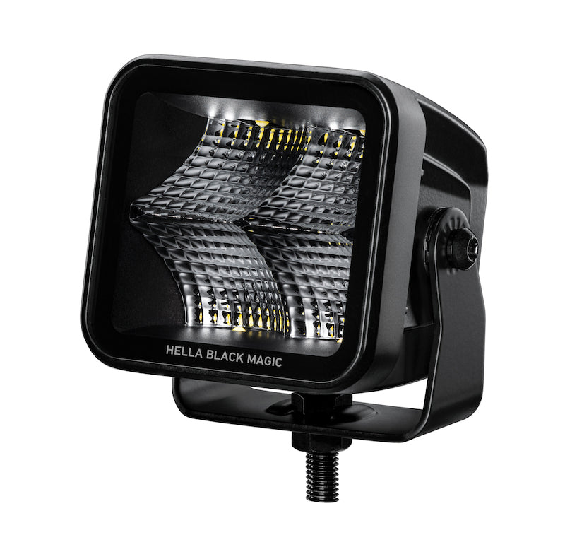 Hella Universal Black Magic 3.2in L.E.D. Cube Kit - Flood Beam (Short Range) 358176811 358176811 Photo - Primary