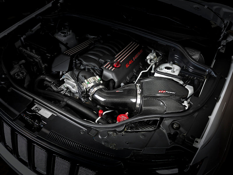 aFe Momentum Carbon Fiber CAIS w/ Pro Dry S Filter 12-19 Jeep Grand Cherokee SRT8 (WK2) V8-6.4L 58-10001D 58-10001D Photo - Mounted