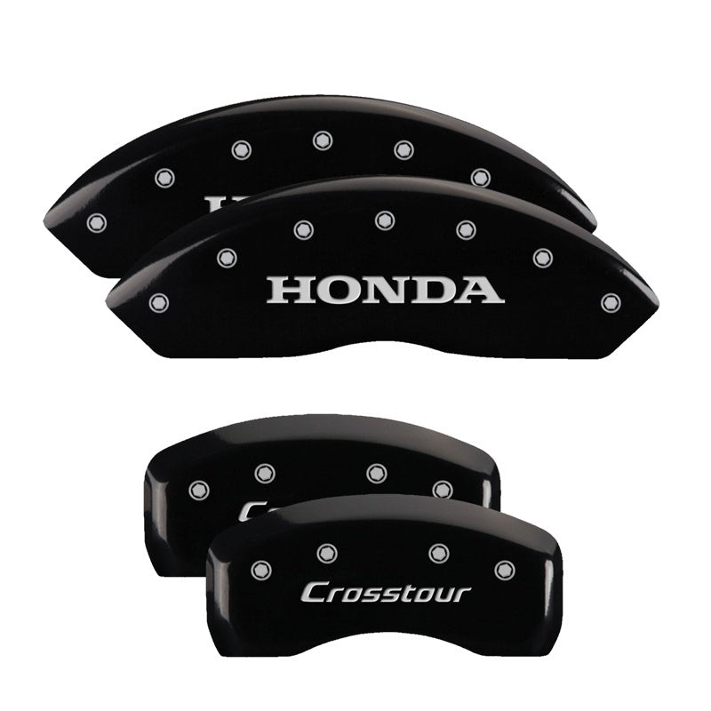MGP 4 Caliper Covers Engraved Front Honda Engraved Rear Crosstour Black finish silver ch 20211SCSTBK 20211SCSTBK Photo - Primary