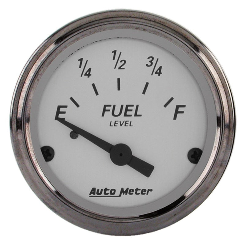 AutoMeter Gauge Fuel Level 2-1/16in. 73 Ohm(e) to 10 Ohm(f) Elec American Platinum 1905 1905 Photo - Primary