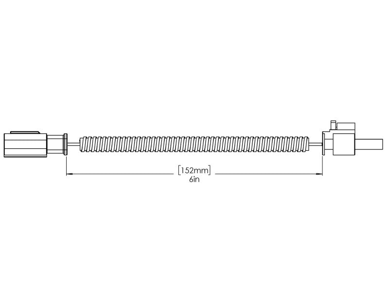 aFe POWER MAF Harness Extension - 6in Various 19-24 GM Cars/Trucks/SUVs F05-70047 F05-70047 Technical Drawing