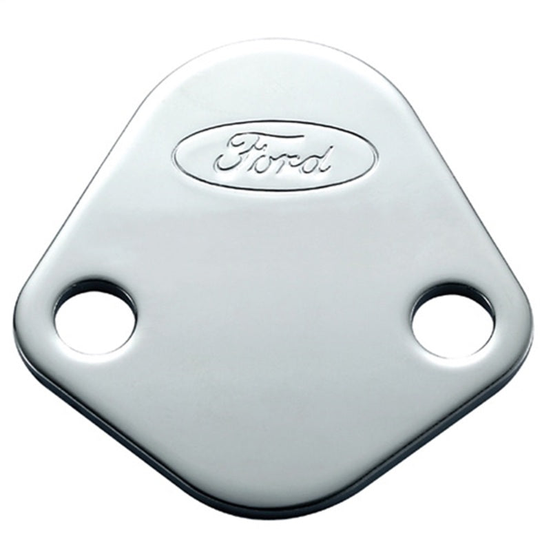 Ford Fuel Pump Block-Off Plate Chrome w/Ford Logo FRD302-290 302-290 Photo - Primary