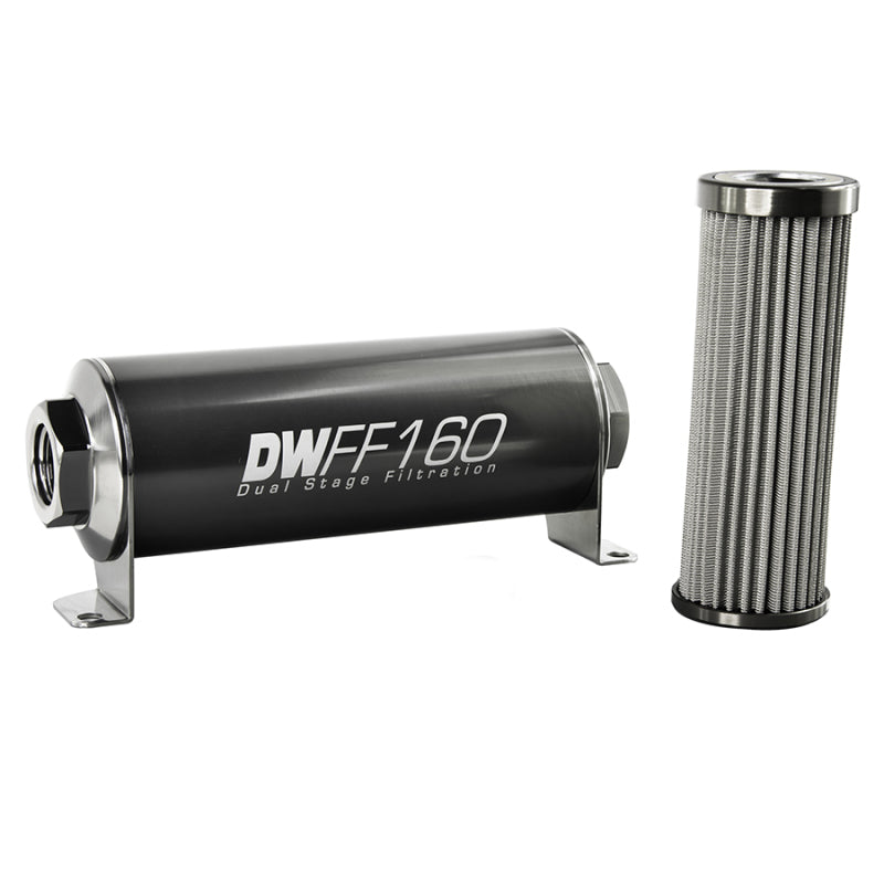 DeatschWerks '-10AN Female, 100 micron, 160mm In-line fuel filter kit 8-03-160-100K Photo - Primary