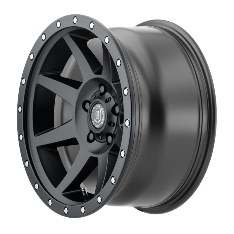 ICON Rebound 17x8.5 5x4.5 0mm Offset 4.75in BS 71.5mm Bore Satin Black Wheel 1817856547SB 1817856547SB Photo - Unmounted