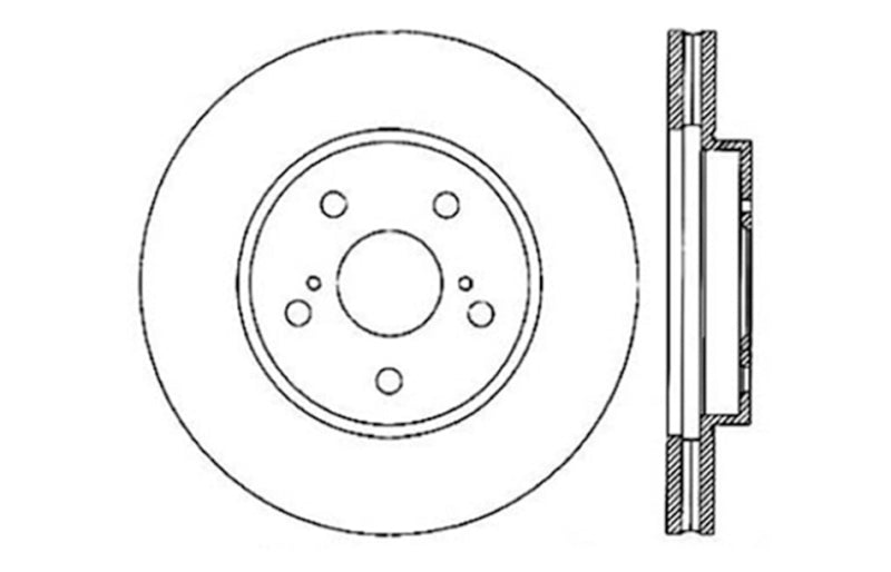 StopTech Disc Brake Rotor 127.44125L 127.44125L Technical Drawing