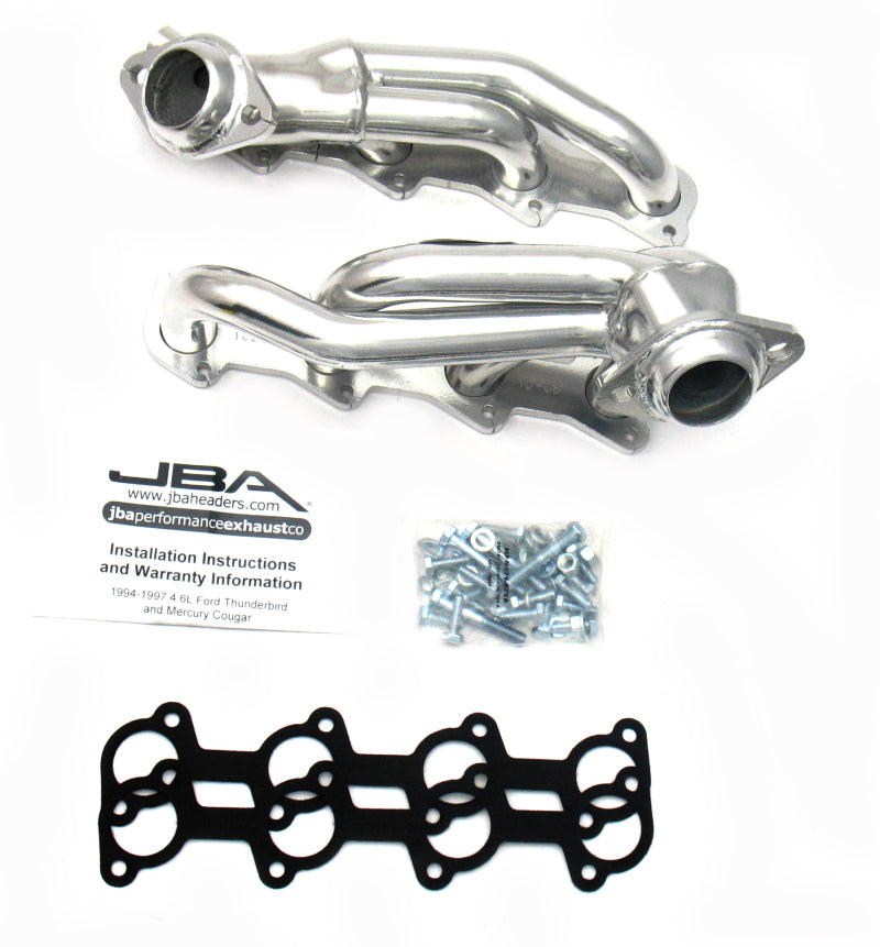 JBA 94-97 Ford Thunderbird 4.6L 2V 1-1/2in Primary Silver Ctd Cat4Ward Header 1626SJS 1626SJS Photo - Primary