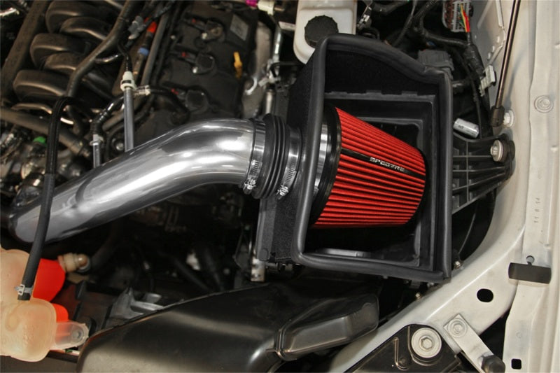 Spectre 15-18 Ford F150 V8-5.0L F/I Air Intake Kit - Polished w/Red Filter 9033 9033 Photo - Mounted