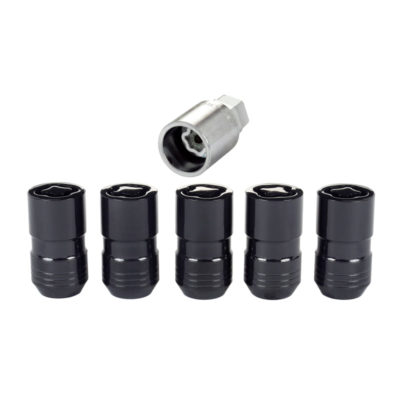 McGard Wheel Lock Nut Set - 5pk. (Cone Seat) M14X1.5 / 22mm Hex / 1.639in OAL - Black 24516 24516 Photo - out of package