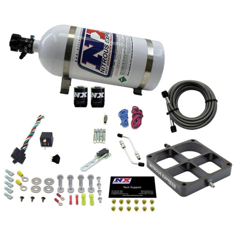 Nitrous Express Single Entry Crossbar 8500 Based Throttle Body Nitrous Kit w/10lb Bottle 63980-10 63980-10 Photo - Primary