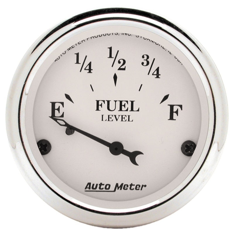 Autometer Gauge, Fuel Level, 2 1/16", 0E to 90F, Elec, Old Tyme White 1604 Photo - Primary