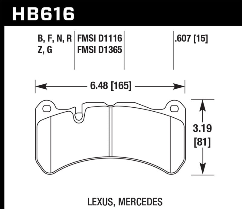 Hawk 13-14 Ford Mustang GT500 HPS 5.0 Street Front Brake Pads HB616B.607 Photo - Primary