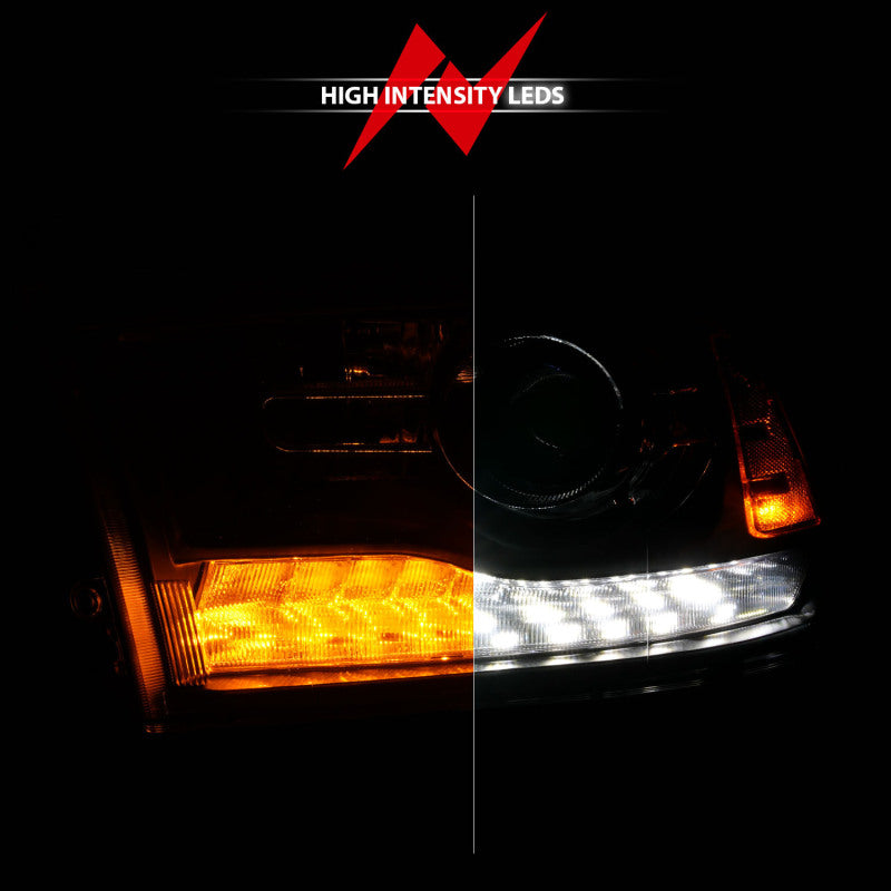 ANZO 09-18 Dodge Ram 1500/2500/3500 LED Plank Style Headlights Switchback + Sequential - Matte Black 111609 111609 User 5