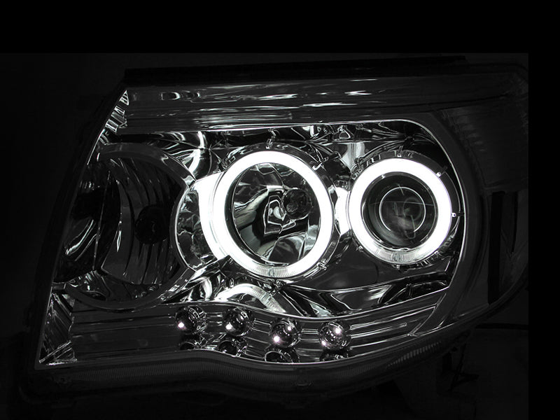 Anzo 2005-2011 Toyota Tacoma Projector Headlights w/ Halos Chrome 121281 Photo - Mounted