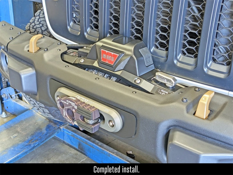RockJock JL/JT Winch Plate Kit Steel Bumper RJ-641100-101 RJ-641100-101 Photo - Mounted