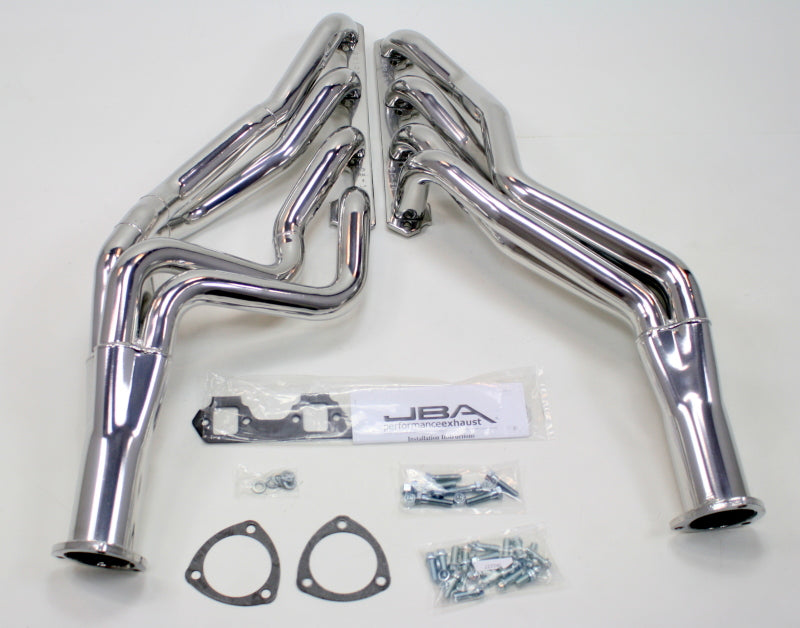 JBA 65-73 Ford Mustang 260-302 SBF 4 Speed C4/C6/AOD 1-3/4in Primary Silver Long Tube Header 6610SJS 6610SJS Photo - Primary