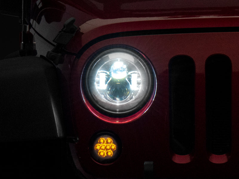 Raxiom 97-18 Jeep Wrangler TJ/JK Axial Series LED Daymaker Headlights- Chrome Housing (Clear Lens) J108043 J108043 Photo - Primary