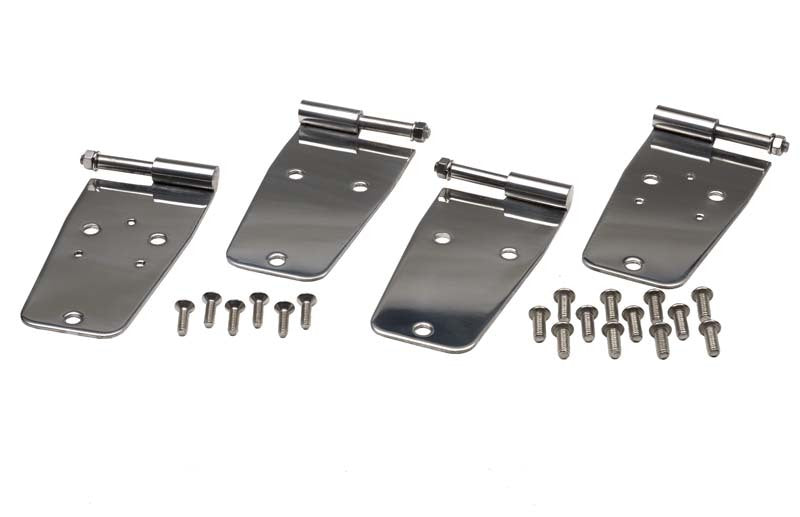 Kentrol 76-93 Jeep CJ/Wrangler YJ Door Hinge Set 4 Pieces - Polished Silver 30420 30420 Photo - Primary