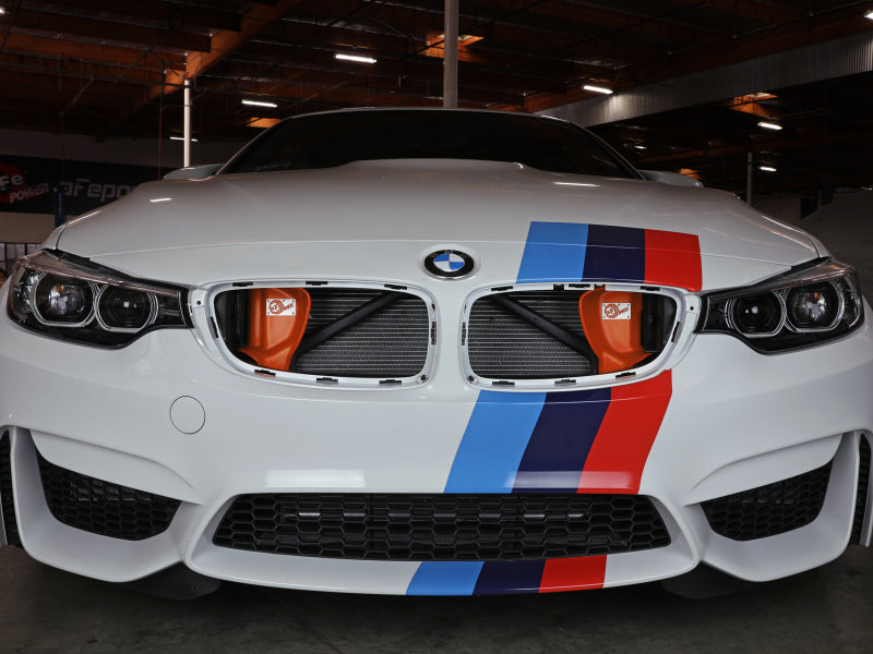 aFe Magnum FORCE Dynamic Air Scoop 15-18 BMW M3/15-20 M4 - Orange 54-13032SN 54-13032SN Photo - Mounted