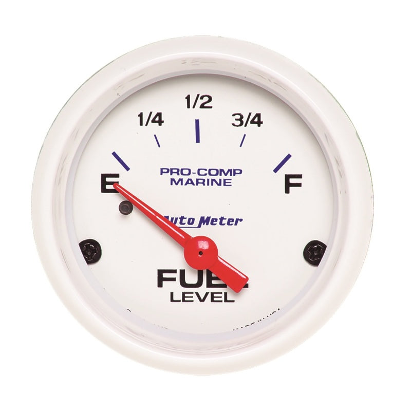 Autometer Gauge, Fuel Level, 2 1/16", 240E to 33F, Elec, Marine White 200760 Photo - Primary