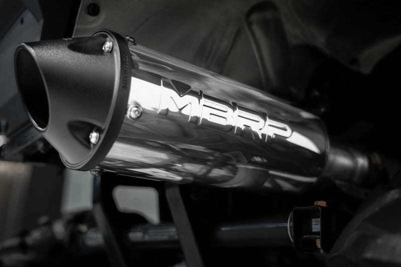 MBRP 2015 Polaris Hawkeye 325/Sportsman ETX 5in Single Slip-On Performance Series Exhaust AT-9502PT AT-9502PT Photo - Mounted