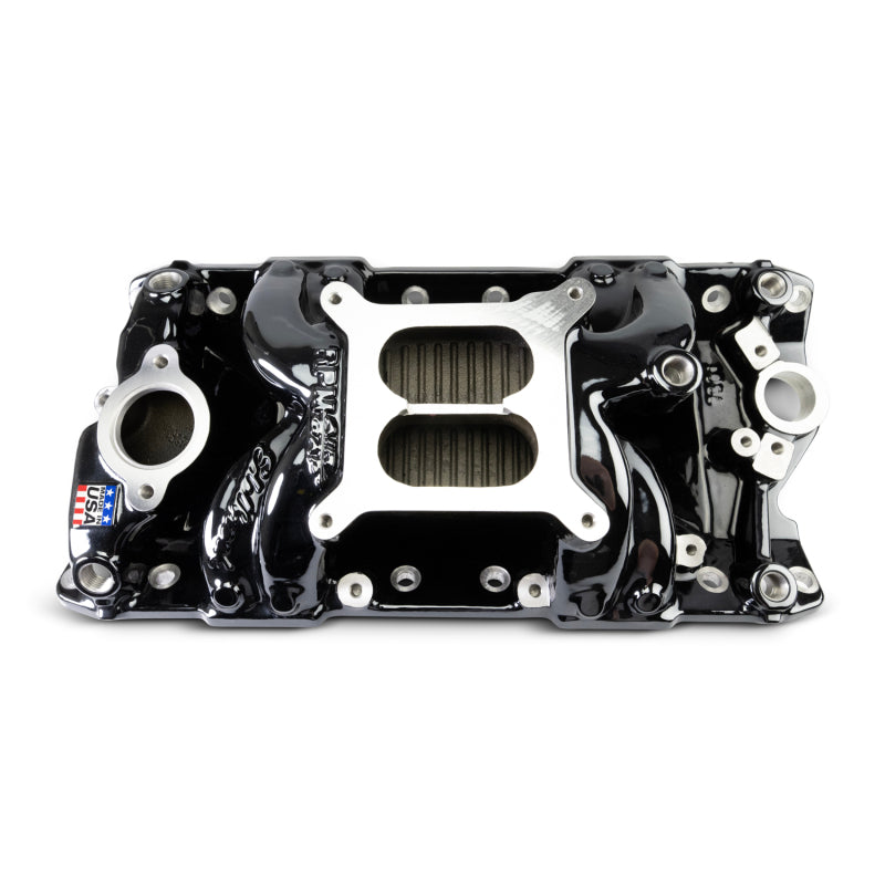 Edelbrock Chevy Small Block Performer RPM AIR-Gap Intake Manifold Black Plasma Finish 7501-BP 7501-BP Photo - Primary