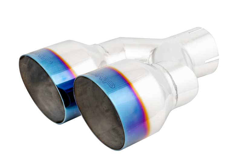 MBRP Burnt End Tip 2.5 ID Dual 4 OD Out 9.55 length Single wall 304 Stainless Steel Pass Side T5177BE T5177BE Photo - out of package