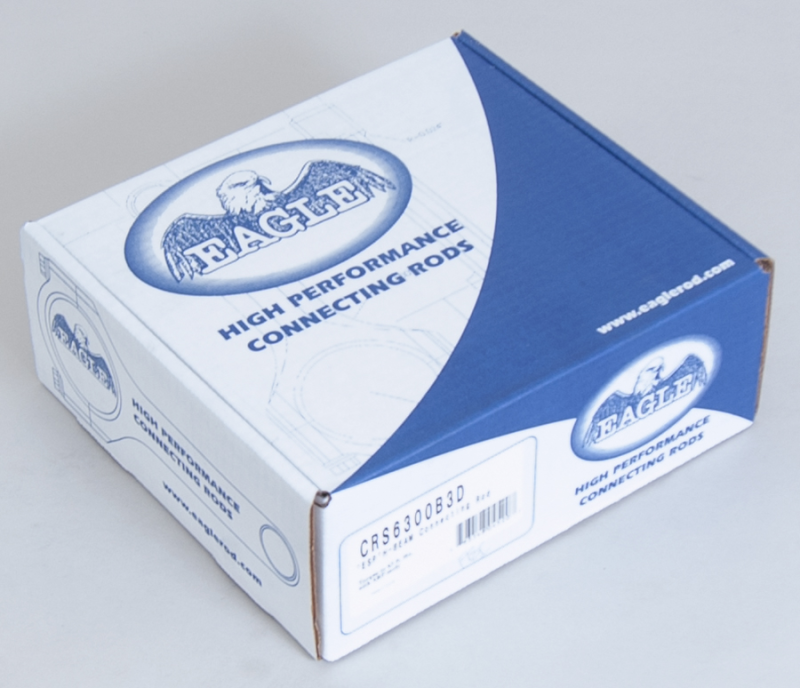 Eagle Chevrolet 6.300in Length 2.100in Journal Diameter H-Beam Connecting Rods (Set of 8) CRS6300B3D CRS6300B3D Photo - in package