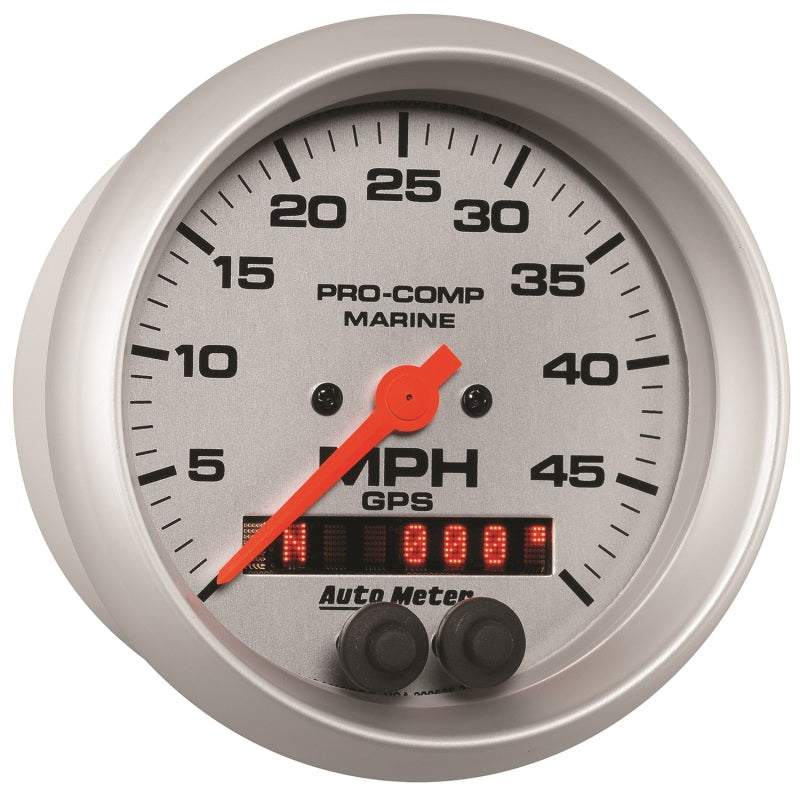 Autometer GAUGE, SPEEDOMETER, 3 3/8", 50MPH, GPS, MARINE SILVER 0PC0L 200635-33 User 3