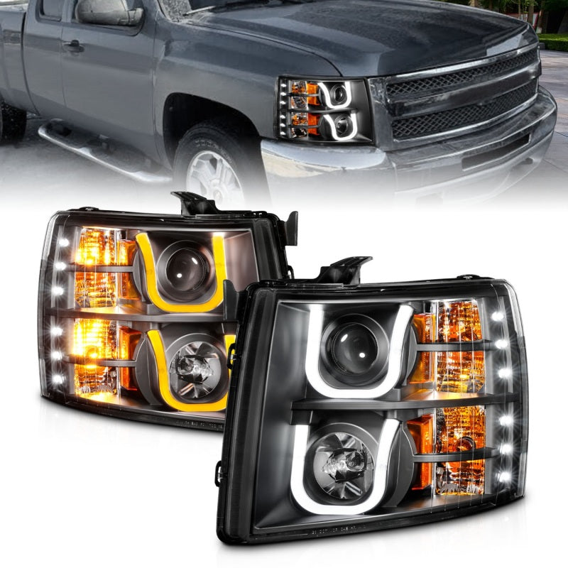 Anzo Chevy Silverado 1500 07-13 / 2500HD/3500HD Headlights W/ U-Bar Switch 111384 Photo - Primary