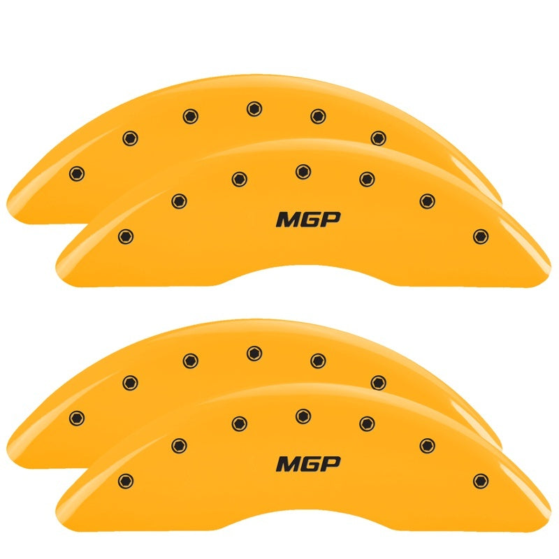 MGP 4 Caliper Covers Engraved Front & Rear 2019+ Ram 2500/3500 Yellow Finish Black MGP Logo 55007SMGPYL 55007SMGPYL Photo - Primary