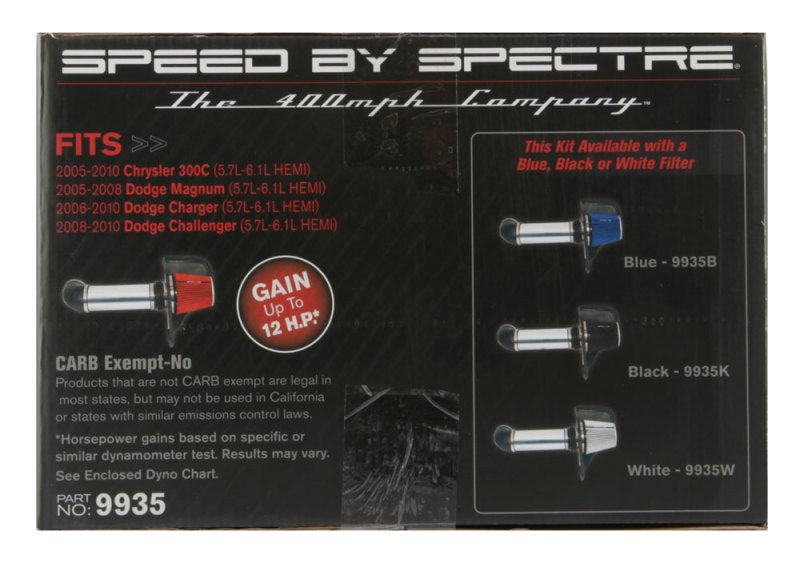 Spectre 05-10 Chrysler 300C V8-5.7/6.1L F/I Air Intake Kit - Polished w/Red Filter 9935 9935 Photo - in package