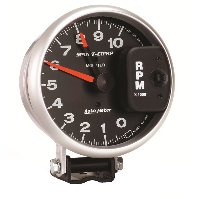 Autometer Gauge, Tachometer, 5", 10K Rpm, Pedestal W/ Red Line, Sport-Comp 3900 User 2