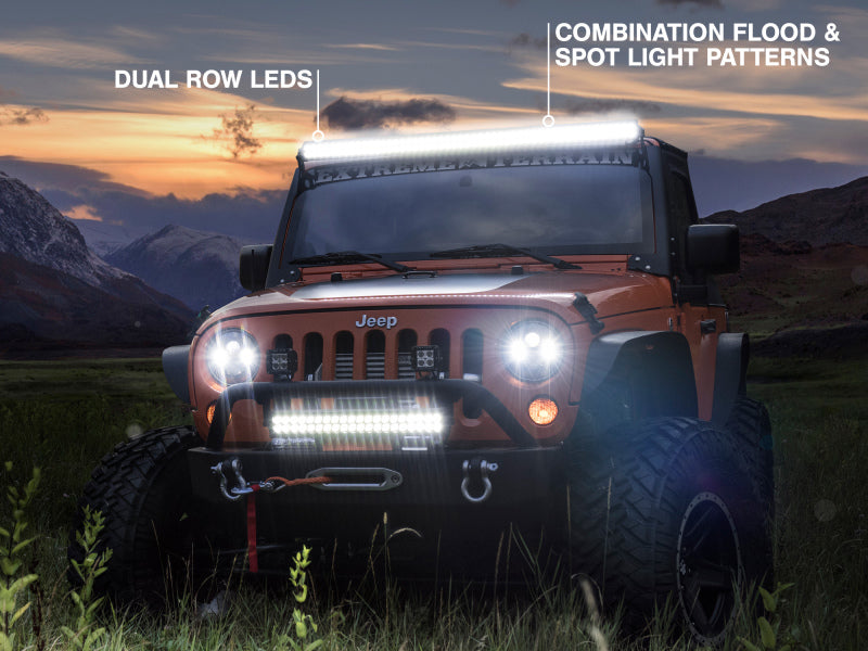 Raxiom 07-18 Jeep Wrangler JK 50-Inch Straight Dual Row LED Light Bar Flood/Spot Combo Beam J106721 J106721 Photo - Close Up