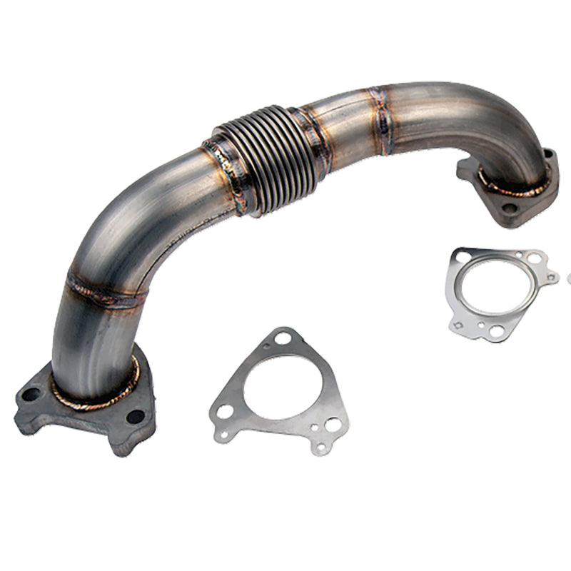 Wehrli 01-16 Chevrolet 6.6L Duramax 2in Stainless Driver Side Up Pipe w/Gaskets (Single/Twin Turbo) WCF100652 WCF100652 Photo - Primary
