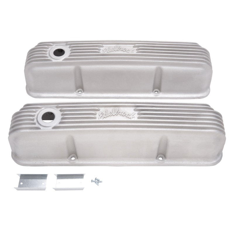 Edelbrock Valve Cover, Classic Series, Ford, 1958-1976 Fe V8, Satin 41629 Photo - Primary