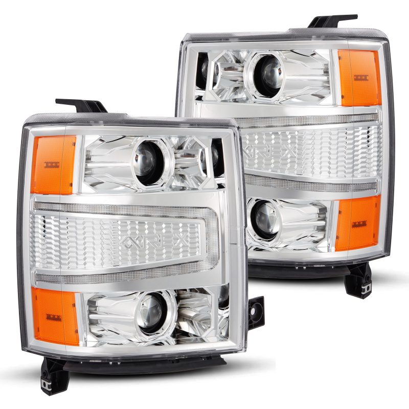 AlphaRex 14-15 Chevy 1500 PRO-Series Projector Headlights Chrome w/Sequential Signal & DRL 880246 880246 Photo - Primary