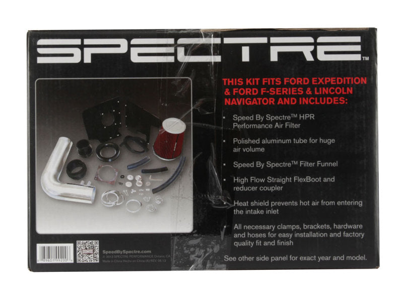 Spectre 97-03 Ford Expedition V8-4.6/5.4L F/I Air Intake Kit - Polished w/Red Filter 9920 9920 Photo - in package