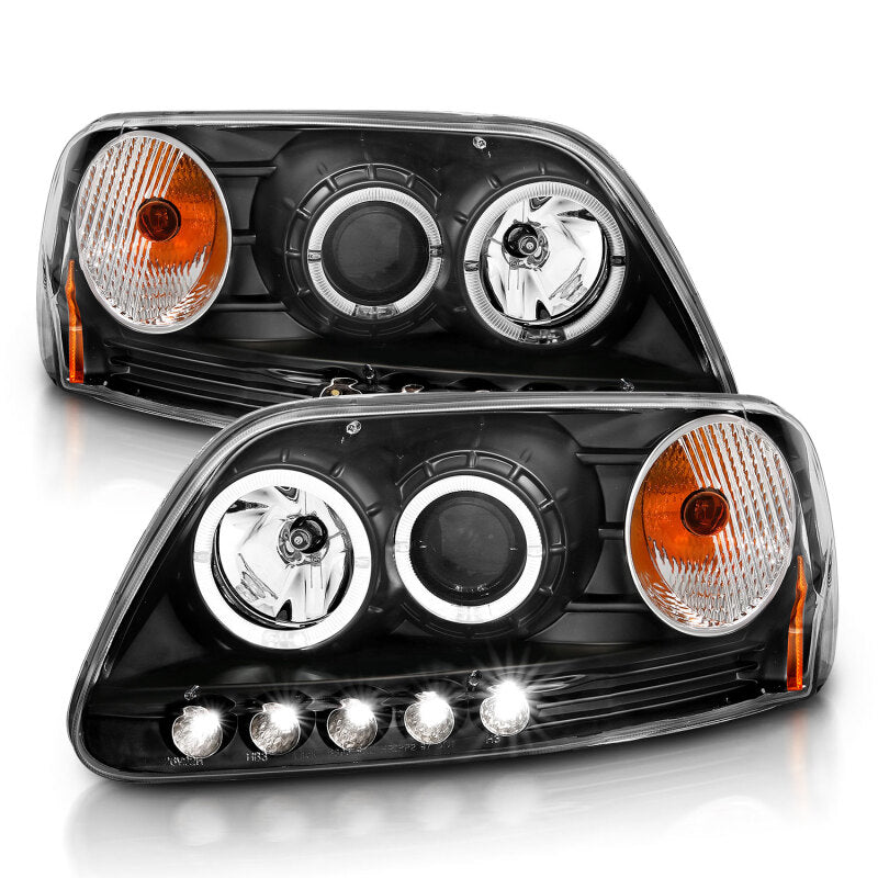 Anzo 1997.5-2003 Ford F-150 Projector Headlights w/ Halo and LED Black 1pc 111031 User 2