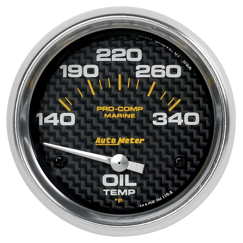 Autometer Gauge, Oil Temp, 2 5/8", 140-300 deg. F, Electric, Marine Carbon Fiber 200765-40 Photo - Primary