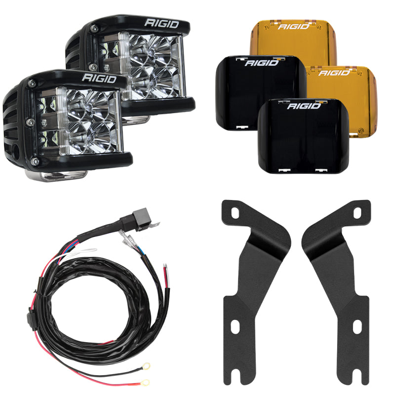 Rigid Industries 2016-2023 Toyota Tacoma A-Pillar Light Mount Kit (Includes D-SS Flood/Black/Yellow Covers) 46707 46707 Photo - Primary