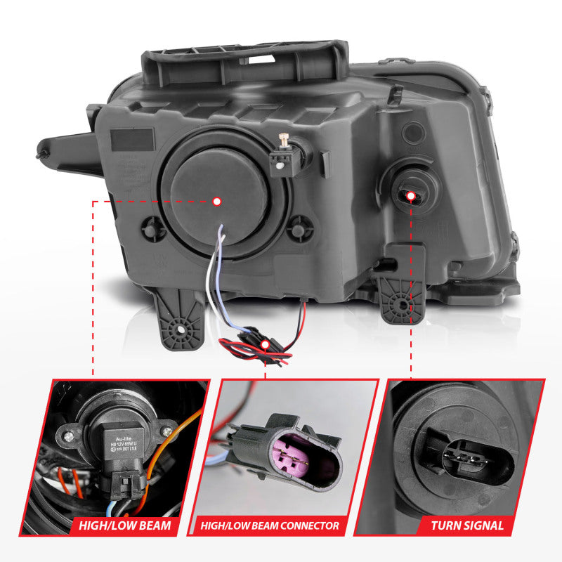 Anzo 2010-2013 Chevrolet Camaro Projector Headlights w/ Halo Chrome (CCFL) 121311 Photo - Unmounted