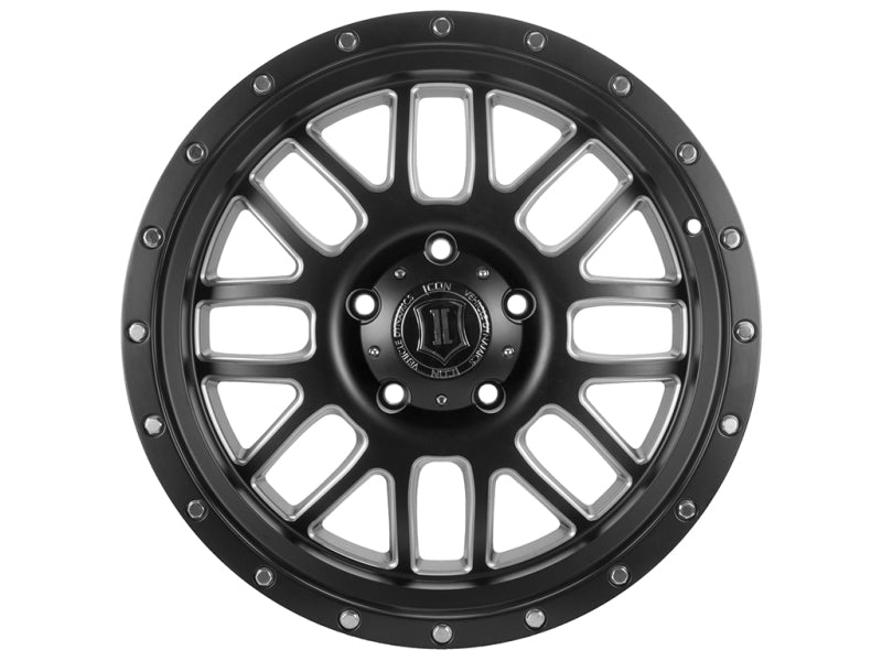 ICON Alpha 20x9 6x135 16mm Offset 5.625in BS 87.1mm Bore Satin Black/Milled Windows Wheel 1220906356SBMW 1220906356SBMW Photo - Unmounted