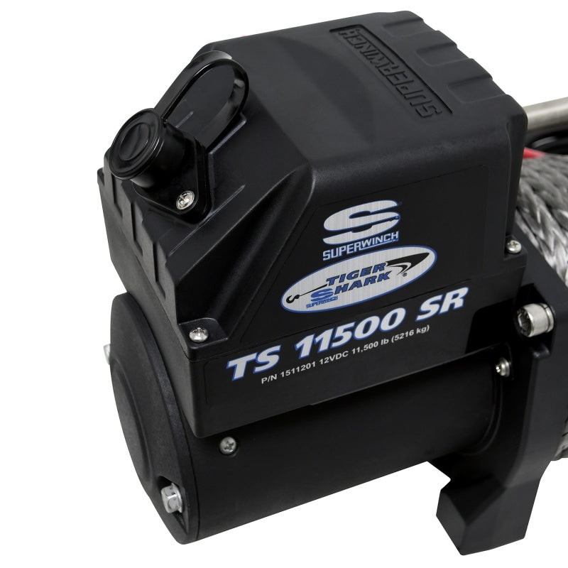 Superwinch 11500 LBS 12 VDC 3/8in x 80ft Synthetic Rope Tiger Shark 11500 Winch 1511201 1511201 Photo - Unmounted