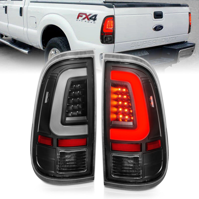 ANZO 2008-2016 Ford F-250 LED Taillights Black Housing Clear Lens (Pair) 311356 311356 Photo - Primary