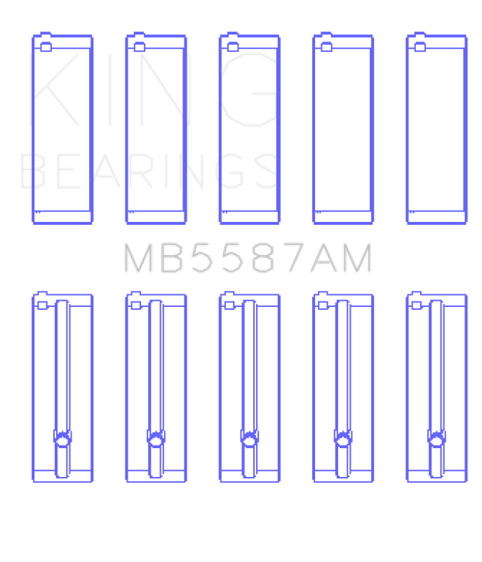 King Engine Bearings King 92-95 Suzuki Sidekick G15A/G16A/G16B Crankshaft Main Bearings - 5 Pairs in Set MB5587AM MB5587AM Photo - Primary